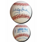 Whitey Ford signed American League Baseball JSA Authenticated